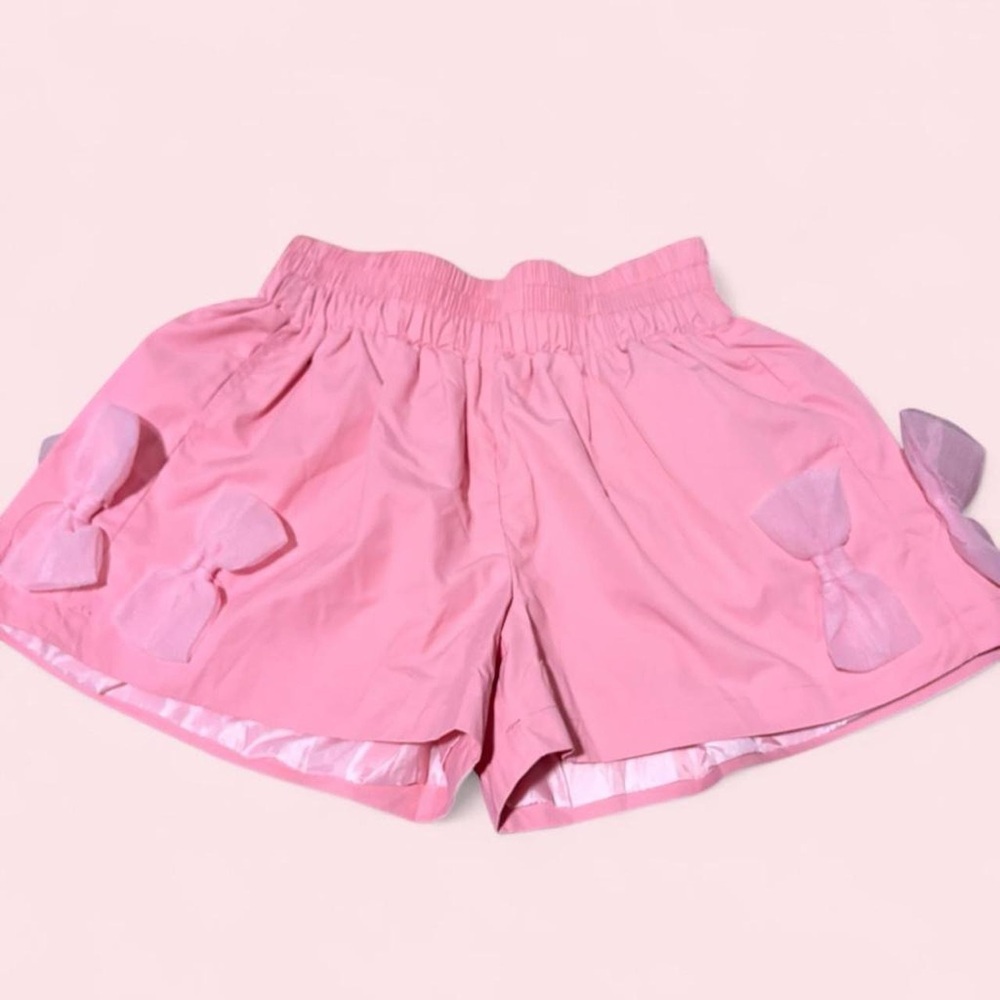 Coquette adorable pink high waist‎ shorts with tulle bows small